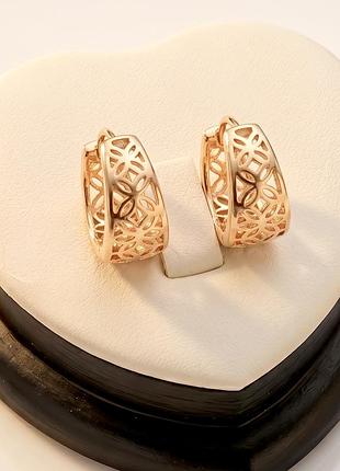 Сережки-кільця ажурні фірма xuping 18к.