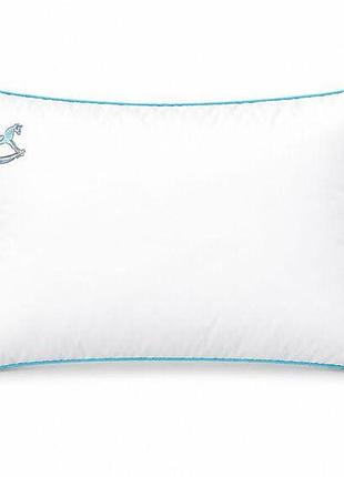 Подушка дитяча для сну sei design soft premium 40х60 см, 100% бавовна перкаль, антиалергійний наповнювач, з вишивкою біла