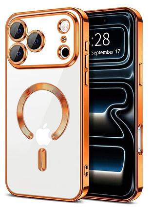 Чохол fiji chrome для apple iphone 18 pro з magsafe та захистом камер orange
