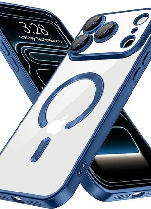 Чохол fiji chrome для apple iphone 18 pro max з magsafe та захистом камер матовий blue titanium