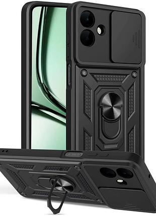 Чехол fiji camera defence для samsung galaxy a08 (a085) бампер с защитой камеры и подставкой black