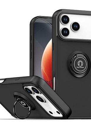 Чехол fiji colorframe для apple iphone 18 pro матовый бампер с кольцом подставкой black