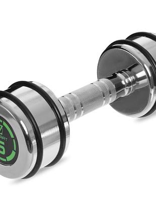 Гантель хромована zelart fi-2622-5 1шт 5кг хром