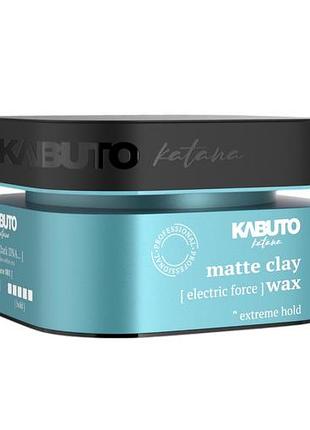 Віск для укладання kabuto hair styling matte clay wax electric force 150 мл