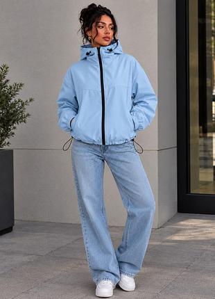 Вітрівка на підкладці ao875 блакитна oversize s-l