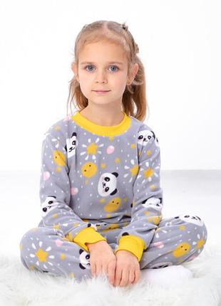 Пижама флисовая для девочки, кофта и штаны, зимняя флис, 104см, 110см, 116см 110
