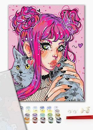 Картина за номерами "котячий погляд @nila_art_art" pbs53522 40×50 см