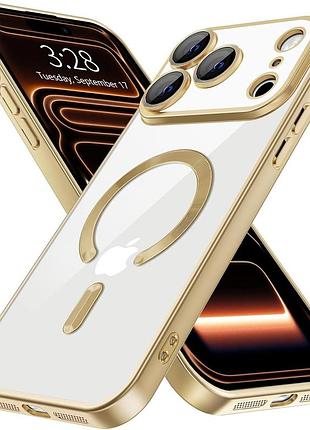 Чохол fiji chrome для apple iphone 18 pro max з magsafe та захистом камер матовий light gold