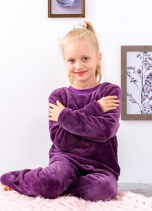 Пижама махровая для девочки, кофта и штаны, вельсофт зимняя, 104см, 110см, 116см, 122см, 128см 128