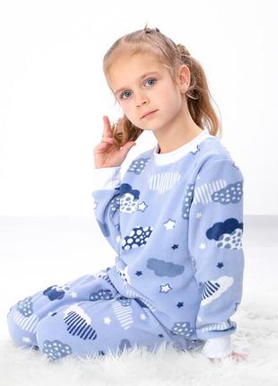 Пижама флисовая для девочки, кофта и штаны, зимняя флис, 104см, 110см, 116см, 122см, 128см, 134 см