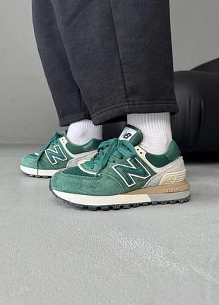 Зелені кросівки унісекс new balance 574 legacy green х нью беланс 36