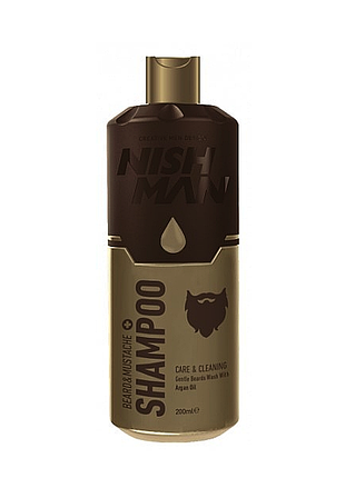 Шампунь для бороди та вусів nishman beard and mustache care shampoo 200 мл