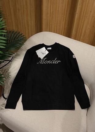 👕 moncler embroidered logo cotton sweatshirt black