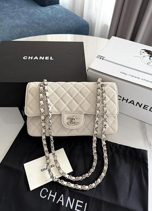 Chanel beige silver texture