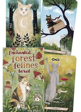 Карти таро зачарованих лісових котів - enchanted forest felines tarot, 78 карт, англійською bm