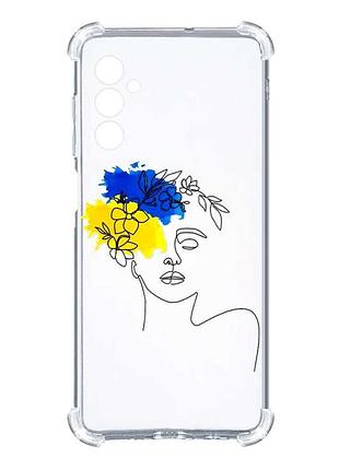 Чехол с утолщёнными углами на samsung galaxy a27 украинка арт (принт 3)