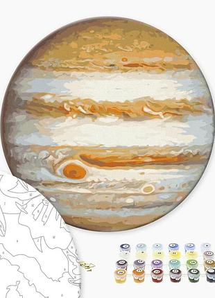 Картина по номерам "юпитер photo by nasa (размер l)" rc00107 | 40 см (кругла, диаметр 40 см l)