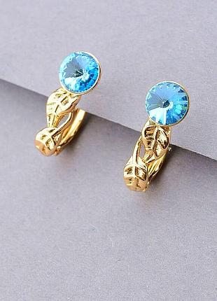 100026 серьги 'xuping' swarovski (позолота 18к)