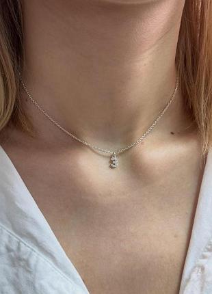 Серебряное колье с буквой з - 925 проба