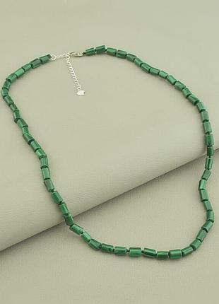 117762 бусы малахит серебро(925) 45 см.