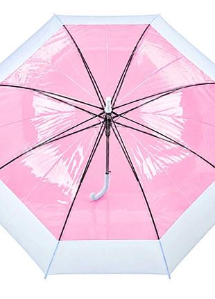 Зонт-трость для взрослых mk 5277(pink) длина 87 см, трость 78 см, диаметр 103 см, спица 57,5 см