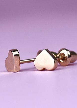 Срібні пусети кохай позолота 925 / 585 проба