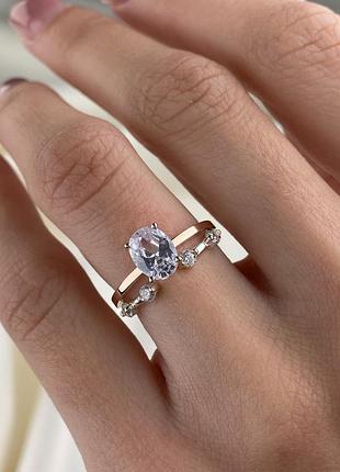 Серебряное двойное женское кольцо 926 / 375 проба