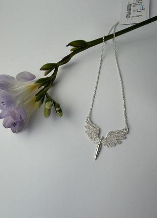 Серебряное колье крылья ангела 925 проба 45 см