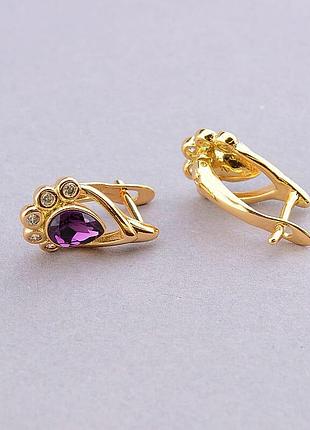 101709 серьги 'xuping' swarovski (позолота 18к)