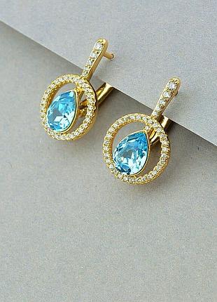100002 серьги 'xuping' swarovski (позолота 18к)