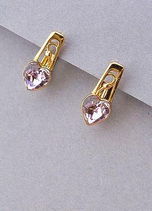 100021 серьги 'xuping' swarovski (позолота 18к)