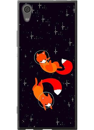 Чохол 2d пластиковий на телефон sony xperia xa1 g3112 лисички в космосі "4519t-964-58250"