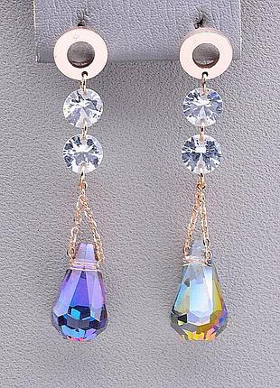057099 серьги 'fashion' сrystal (позолота 18к)