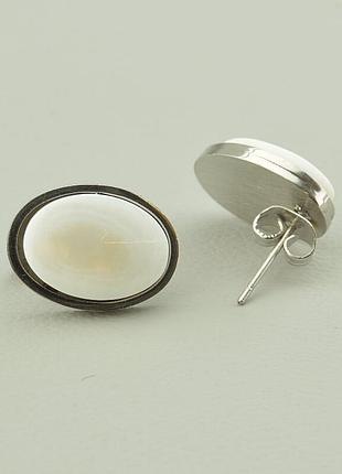 061771 серьги 'stainless steel' перламутр