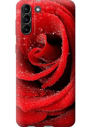 Чехол 2d пластиковый на телефон samsung galaxy s21 plus красная роза "529t-2115-58250"