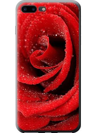 Чехол 2d пластиковый на телефон iphone 8 plus красная роза "529t-1032-58250"
