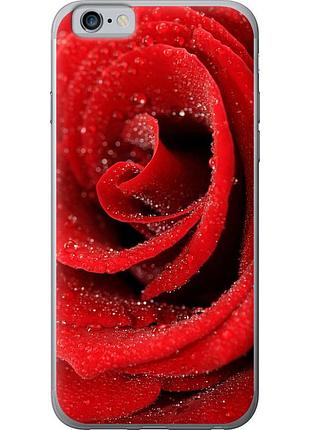 Чехол 2d пластиковый на телефон iphone 6s красная роза "529t-90-58250"