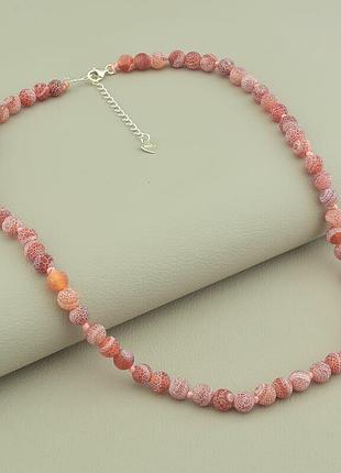 123967 бусы агат серебро(925) 40 см.