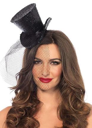 Мініциліндр жіночий для рольових ігор mini glitter top hat від leg avenue