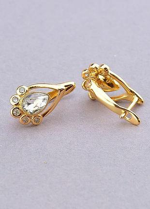 101706 сережки 'xuping' swarovski (позолота 18 к)
