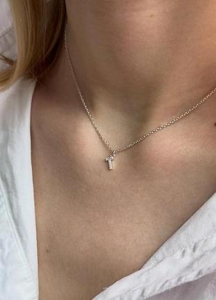 Серебряное колье с буквой т 925 проба