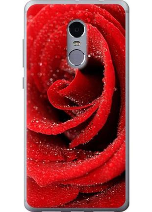 Чехол 2d пластиковый на телефон xiaomi redmi note 4 красная роза "529t-352-58250"