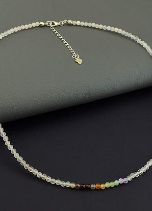 128654 подвеска самоцветы серебро(925) 45 см.