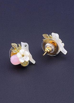 044972 серьги 'hand made' перламутр бижутерный сплав4,8 г.