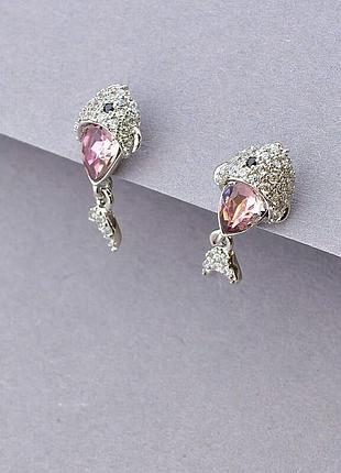 100048 серьги 'xuping' swarovski (родий)