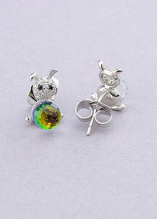 101714 серьги 'xuping' swarovski (родий)