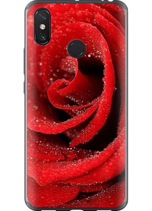 Чехол 2d пластиковый на телефон xiaomi mi max 3 красная роза "529t-1534-58250"