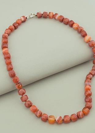 100653 бусы сердолик серебро(925) 45 см.