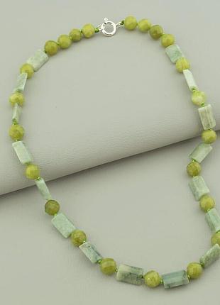100649 бусы жадеит серебро(925) 45 см.