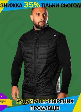 Ku жилетка camotec storm universal fit 2.0 черная утепляющая для мужчин из нейлона ветроустойчивая лег uni2l_k